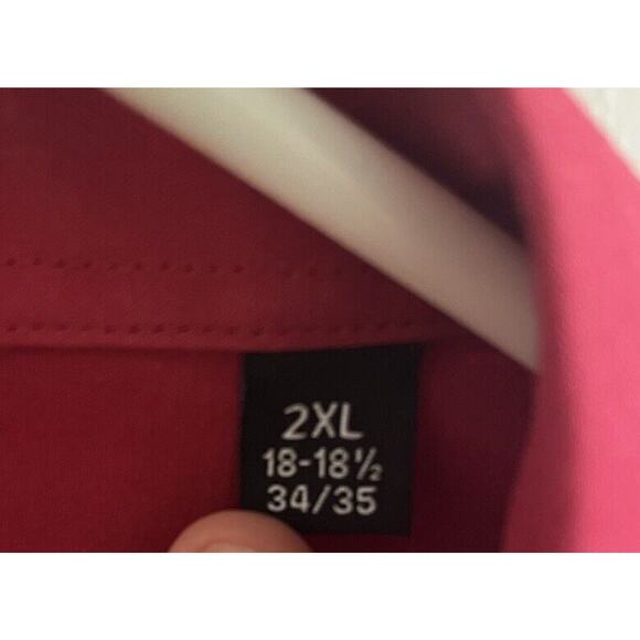 Adrienne Vittadini Men's Long Sleeve Button Down Size 2XL 18-18.5" 34/35 Pink - Picture 4 of 5